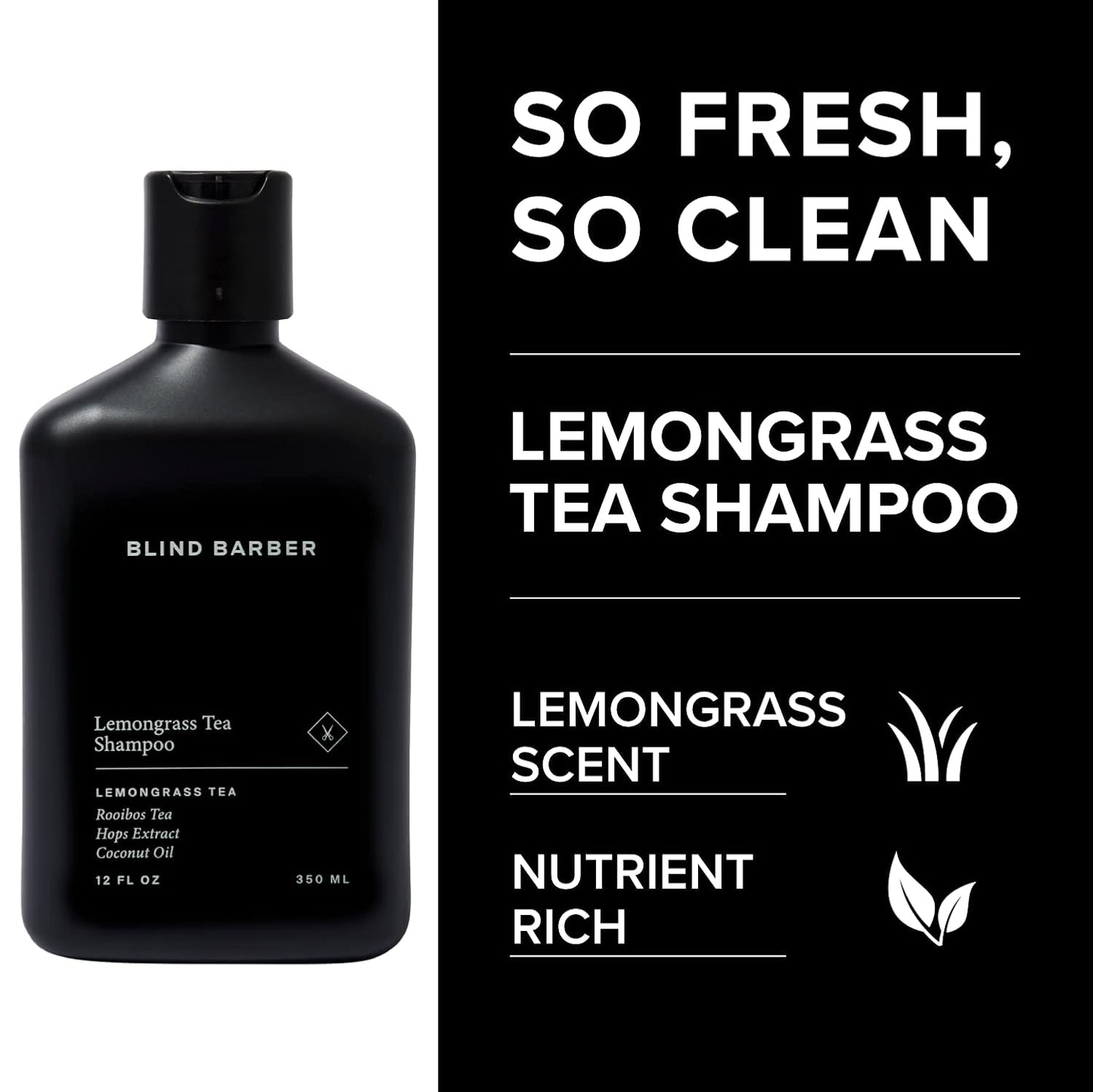 Blind Barber Shower Essentials Gift Set - Men's Body Wash, Shampoo & Conditioner - Lemongrass Tea Soap (3 Count)