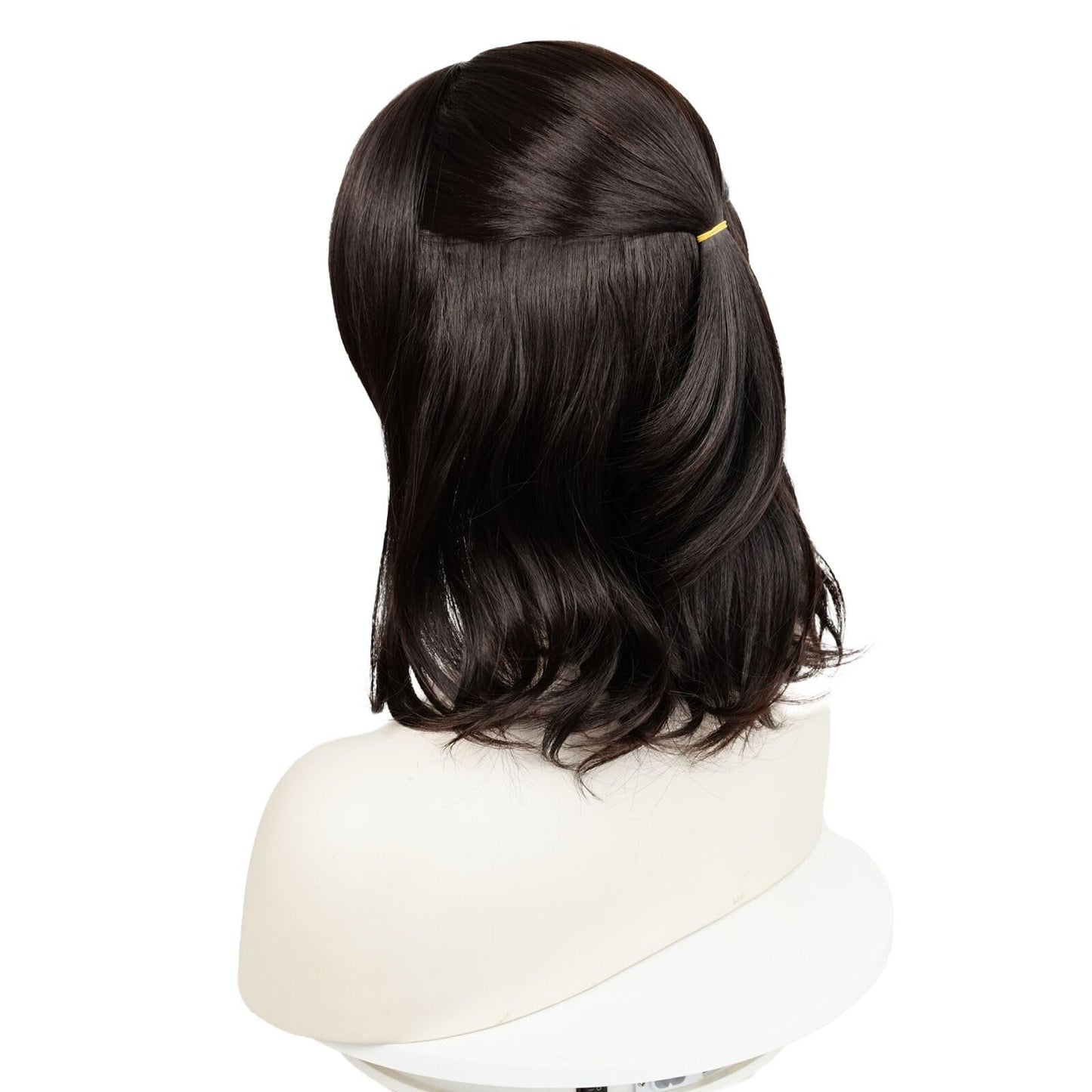 Wiggy Mermaid Black Deetz Wig 35cm Long Black Wavy Wig + Wig Cap for Halloween Costume Party Cosplay