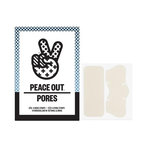 Peace Out Pore Strips - Hydrocolloid Blackhead Remover for Nose & Face | Oil Absorbing, Retinol Infused (8 Count)