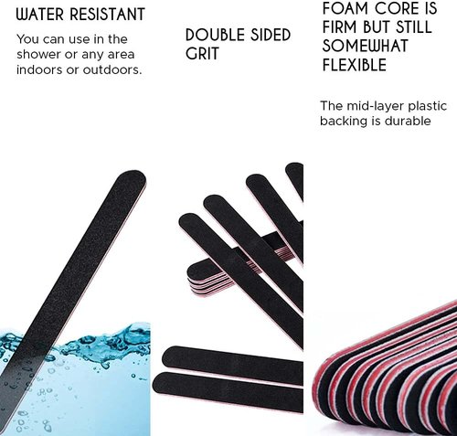 Karlash 10 PCS Double-Sided Nail Files - Professional Grit for Gel Manicure & Pedicure - Black