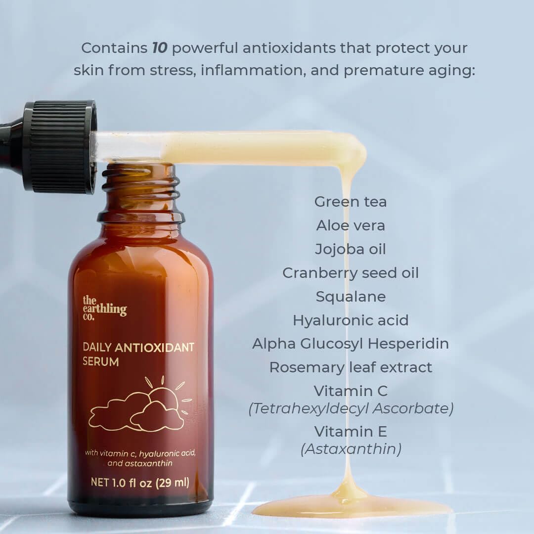 The Earthling Co. Antioxidant Serum - Brightens & Evens Skin Tone with Vitamin C & Hyaluronic Acid | 1.0 fl oz