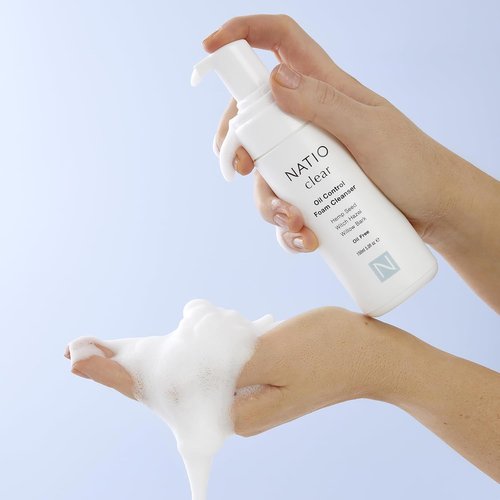 Natio Australia Clear Oil Control Foam Cleanser - Acne Face Wash with Tea Tree & Witch Hazel | 5 oz for Oily Skin