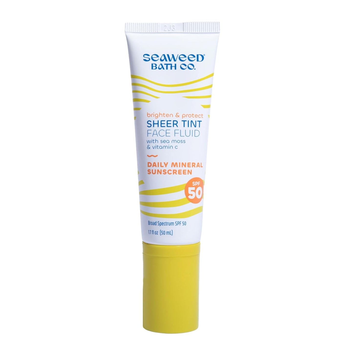 Seaweed Bath Co Tinted Face Sunscreen SPF 50 - Mineral Zinc Oxide Lotion for Sheer Coverage | Lightweight Daily Moisturizer, 1.7 oz