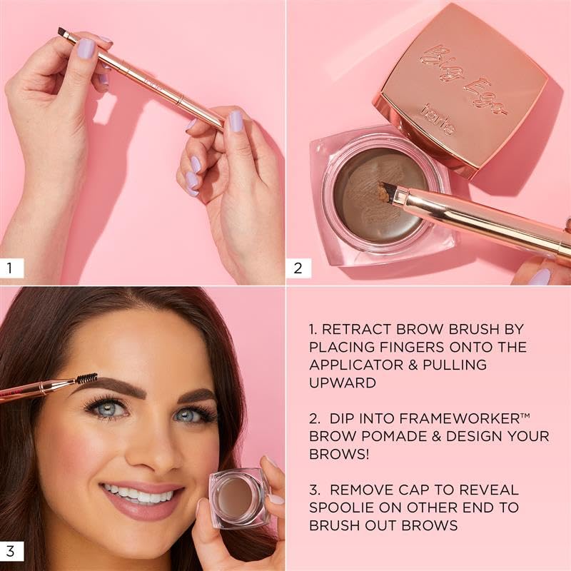 Tarte Big Ego Brow Brush - Angled Spoolie for Easy Eyebrow Shaping & Filling | Vegan & Cruelty-Free