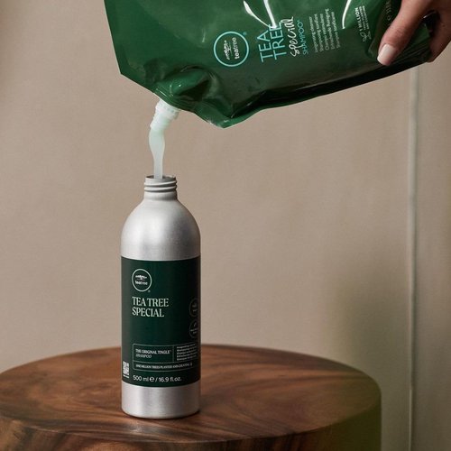 Paul Mitchell Tea Tree Special Shampoo - Deep Cleansing & Refreshing for Oily Hair | 16.9 oz Bottle + 33.8 oz Refill Pouch