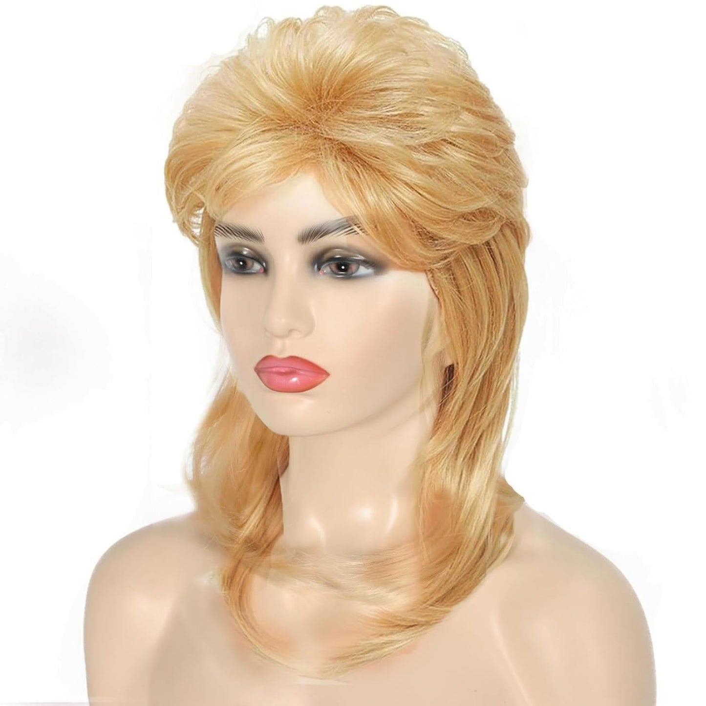 Daiaces Blond Mullet Wigs for Women 80s Rocker Wig Costumes Fancy Party Cosplay Halloween Wig