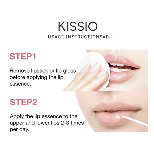 KISSIO Lip Plumper - Natural Hydrating Gloss for Fuller Lips | Moisturizing 5.5ml Formula