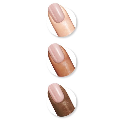 Sally Hansen Color Therapy Nail Polish - Long Lasting, Biotin & Argan Oil Formula | 200 Powder Room - Soft Nude Color