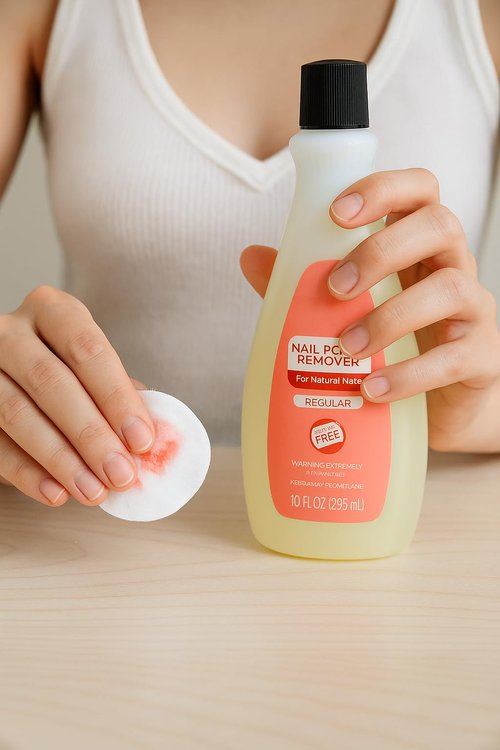 Nail Polish Remover for Natural Nails, Regular Strength Acetone Formula, Removes Nail Color Easily, 10 fl oz Liquid Solution, Fast Acting, Salon Use