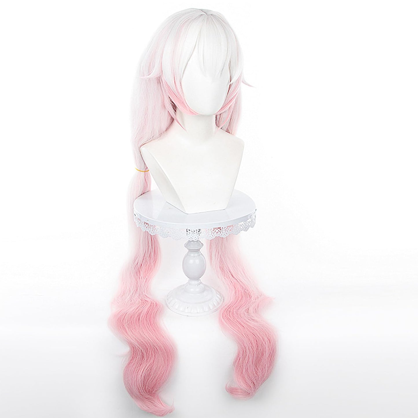 XiongXiongLe Honkai Star Rail Theresa Apocalypse Cosplay Wig Middle Long Curly White Pink Gradient Hair Wigs for Women Girls Cos Anime Game Party Halloween Christmas(Theresa Apocalypse)