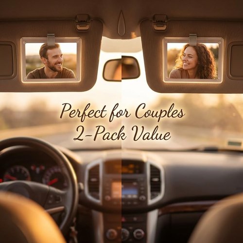 G-Force Crystal Clear Car Visor Photo Frame - 2 Pack Magnetic Clip Holder | Personalized Accessory Gift