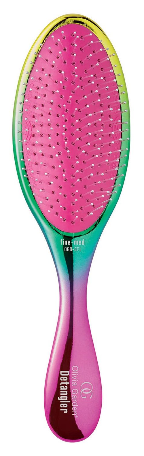 Olivia Garden Aurora Detangler Brush - Effortless Detangling for Fine to Medium Hair | Rainbow Design