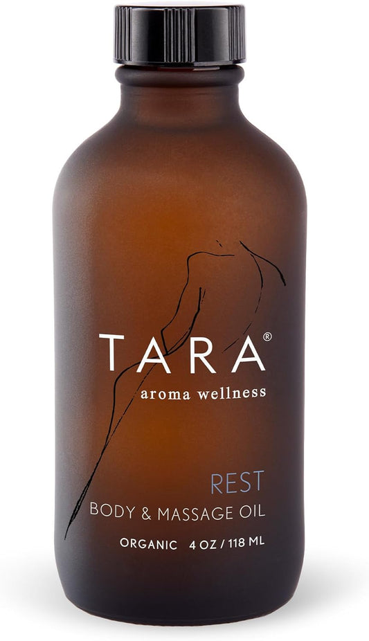 TARA Spa Therapy Body & Massage Oil - Premium Organic Essential Oil Blend for Deep Relaxation, 4 oz