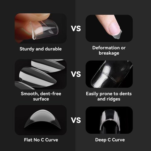 UNA GELLA Short Almond Gel Nail Tips, 504pcs Pre-shape Short Almond Nail Tips 12 Sizes Press on Nails Soft Gel Acrylic Clear Fake Full Cover for Nails Extension Home DIY Salon