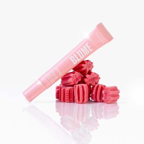 Blume Tri-Peptide Tinted Lip Balm - Hydrating Bubblegum Pink Superbalm with Shea Butter & Squalane | 0.4 Fl Oz