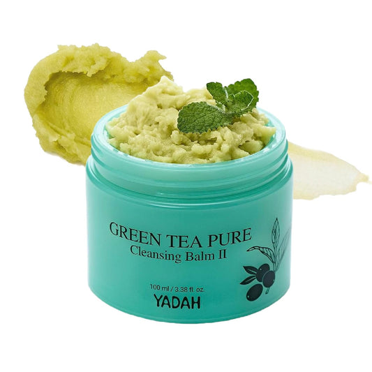 YADAH Green Tea Matcha Sorbet Cleansing Balm - Gentle Makeup Remover for Sensitive Skin | 3.38 fl oz, Vegan