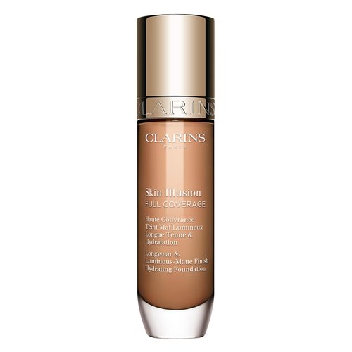 Clarins Skin Illusion Foundation - Longwear Full Coverage with Luminous Matte Finish | 24H Hydration & Hold | 1 Fl Oz
