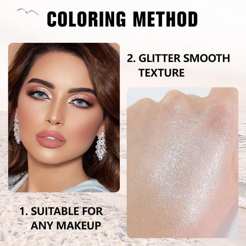 Evpct Pear White Shimmer Eyeshadow Palette - High Pigment Glitter Cream for Mature Skin | Mini Size