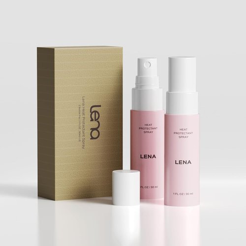 LENA HAIR Heat Protectant Spray - 450°F Protection for All Hair Types | Travel Size 2-Pack, Rose Dawn Scent