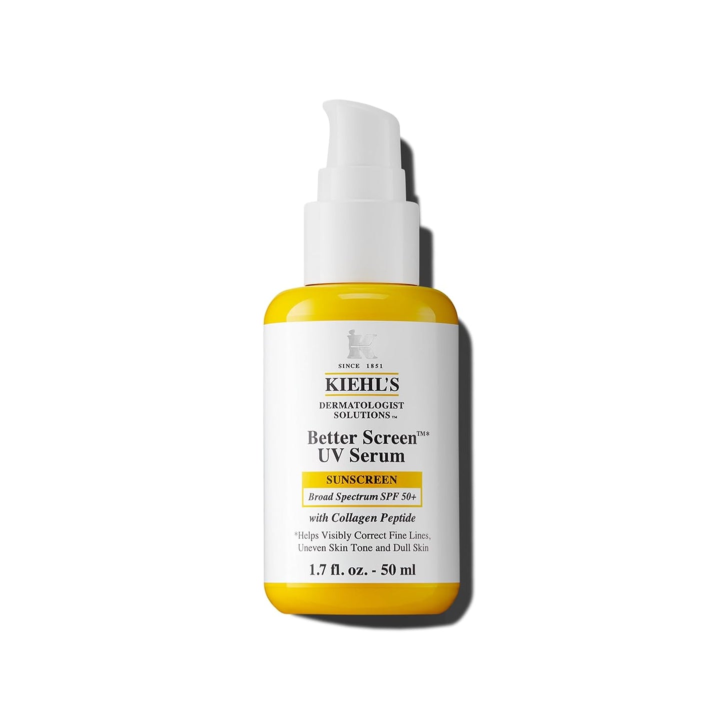 Kiehl's Better Screen UV Serum SPF 50+ - Invisible Facial Sunscreen with Collagen Peptide & UV Protection