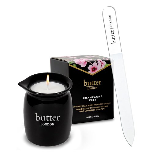 Butter London Glass Nail File - Premium Nail Care Tool & Relaxing Massage Oil Candle