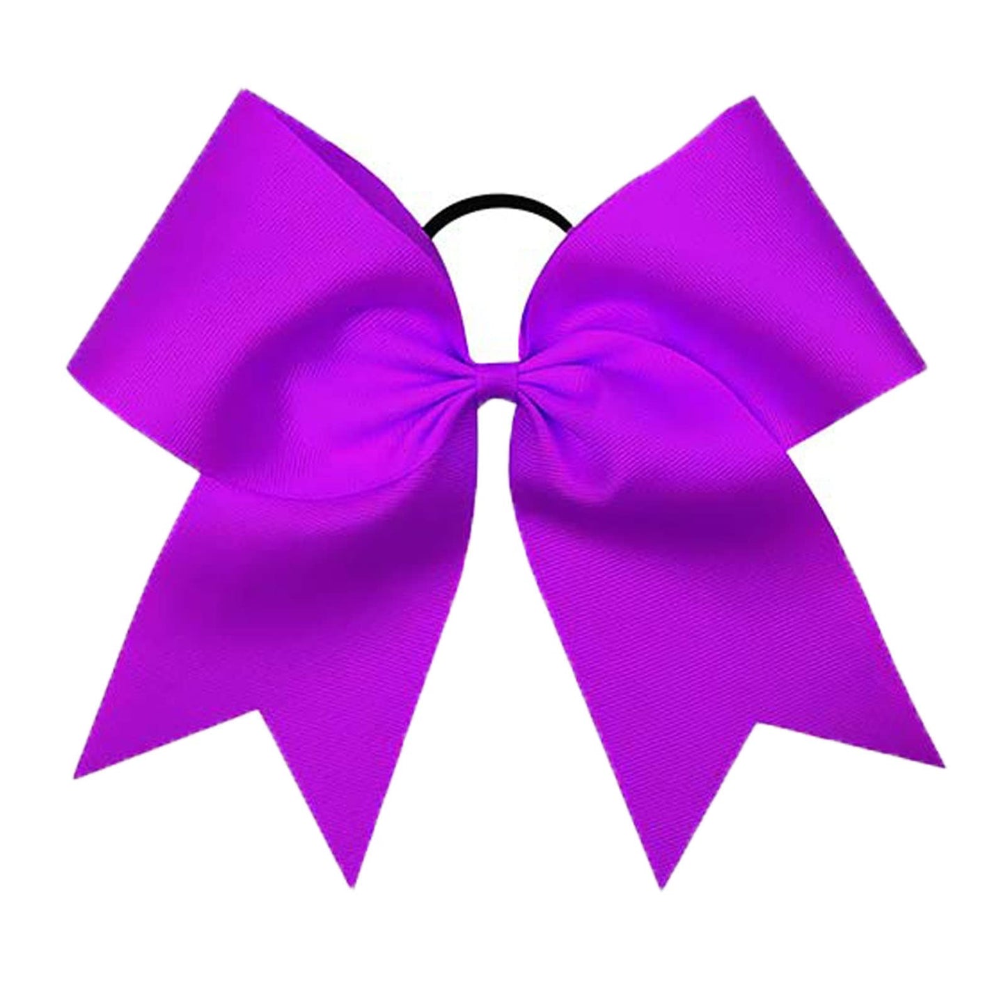 Oaoleer 21PCS 8" Large Cheer Bows Purple Bows Jumbo Cheerleader Bow with Ponytail Holder Elastic Band Handmade for Cheerleading Teen Girls College Sports