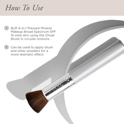 PÜR MINERALS Chisel Brush - Flat Top Makeup Brush with Synthetic, Cruelty-Free Bristles, 1 Ct.