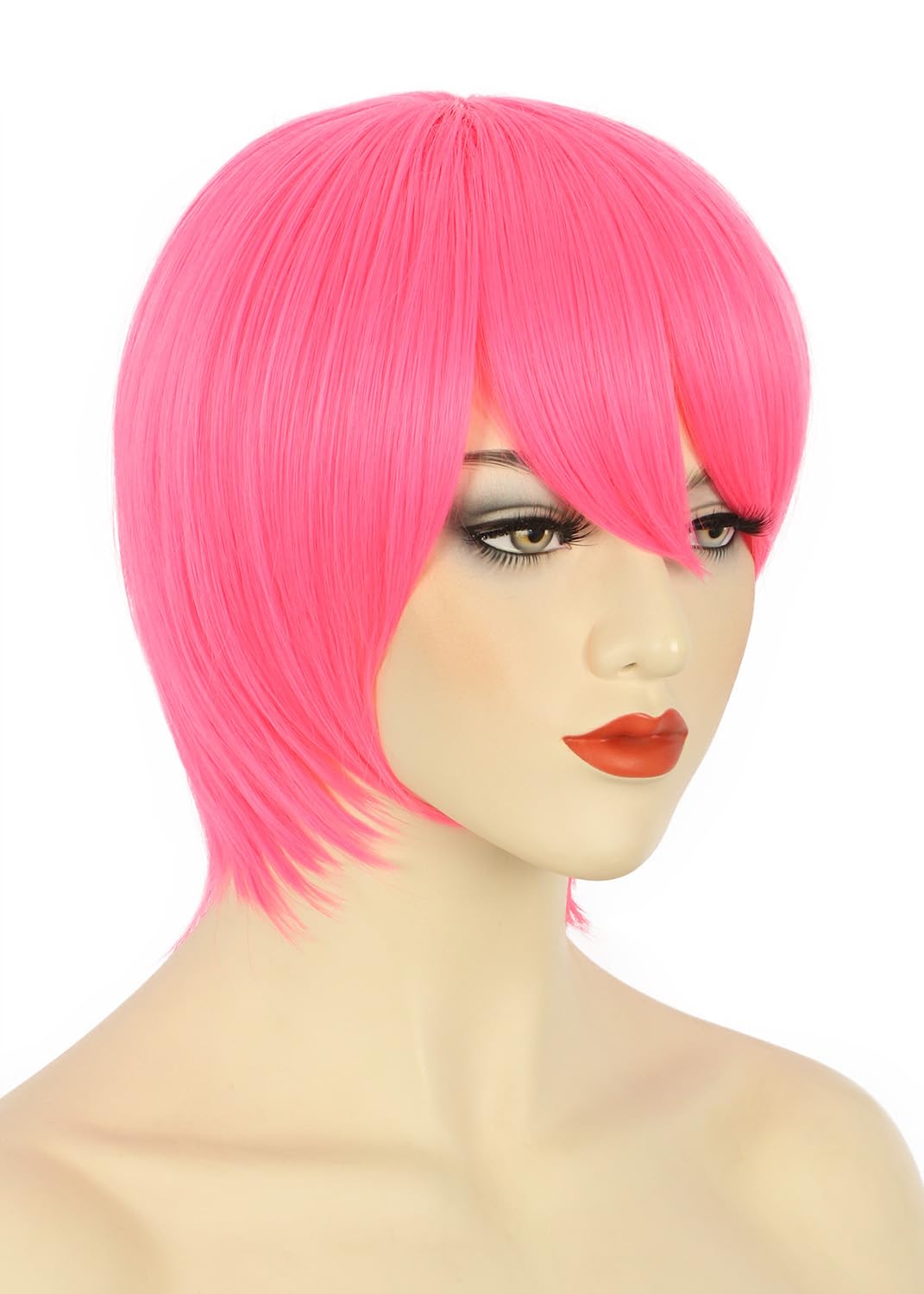 karlery Women's Long Ponytail Hot Pink Wig Lolita Clip In Thick Claw Drawstring Halloween Costume Pigtail Wig Anime Cosplay Wig