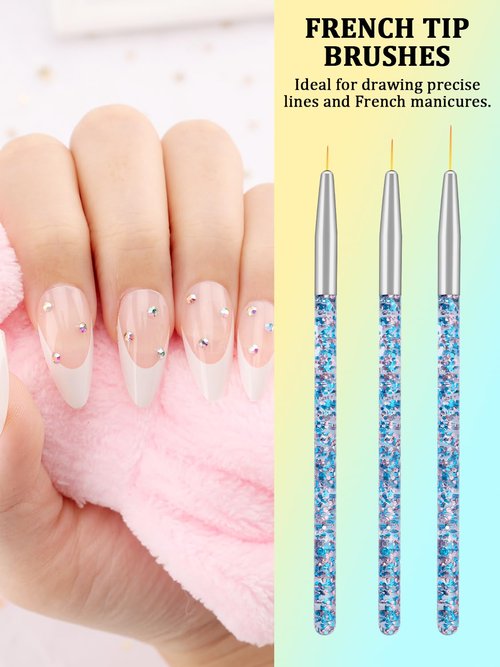 YOOVR Nail Art Tools Set, Nail Stand for Press on Holder for Painting Nails, Nail Art Brushes, Liner Brushes, Nail Dotting Tool, Must Haves Design Tools Supplies Kit for Nail Tech & Beginners (Pink)