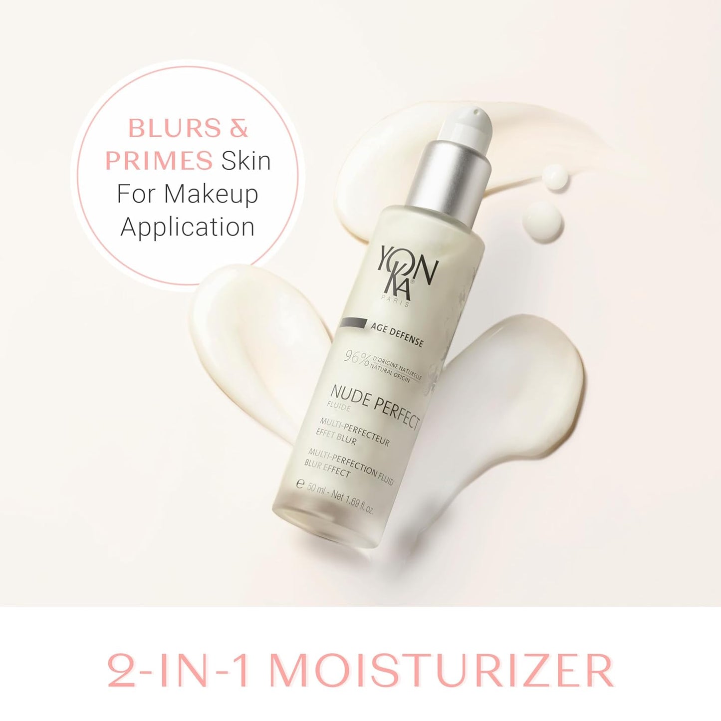 Yonka Nude Perfect Face Primer - Pore Minimizer & Complexion Corrector | Blue Light Protection | 1.69 fl oz