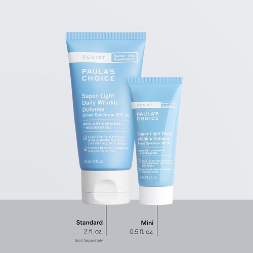 Paula's Choice RESIST Super-Light Daily Wrinkle Defense SPF 30 | Mineral Sunscreen for Oily Skin, Matte Finish