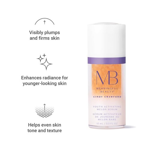 Meaningful Beauty Youth Activating Melon Serums Duo - Hydrating Face & Eye Anti-Aging Serum Set | 0.5 Fl Oz Each