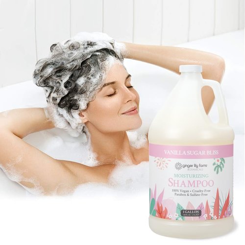 Ginger Lily Farms | Moisturizing Shampoo for All Hair Types - 100% Vegan & Cruelty-Free, Vanilla Sugar Bliss, 1 Gallon