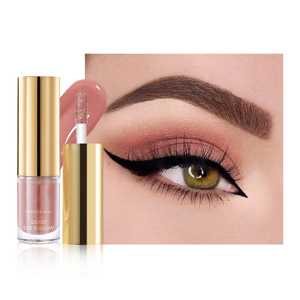 Skiennix Warm Brown Shimmer Liquid Metallic Eyeshadow - Longwear, Highly Pigmented & Vegan Formula