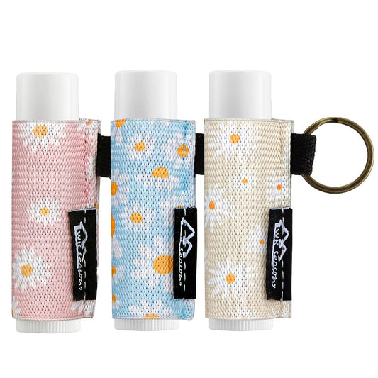 WK IEASON Lip Balm Holder Keychain - 3PCS Clip-On Lip Gloss Holders for Chapstick & Burt's Bees