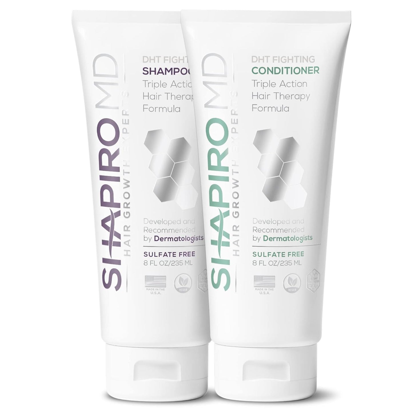 Shapiro MD Hair Growth Shampoo & Conditioner - DHT Fighting Vegan Formula for Thinning Hair