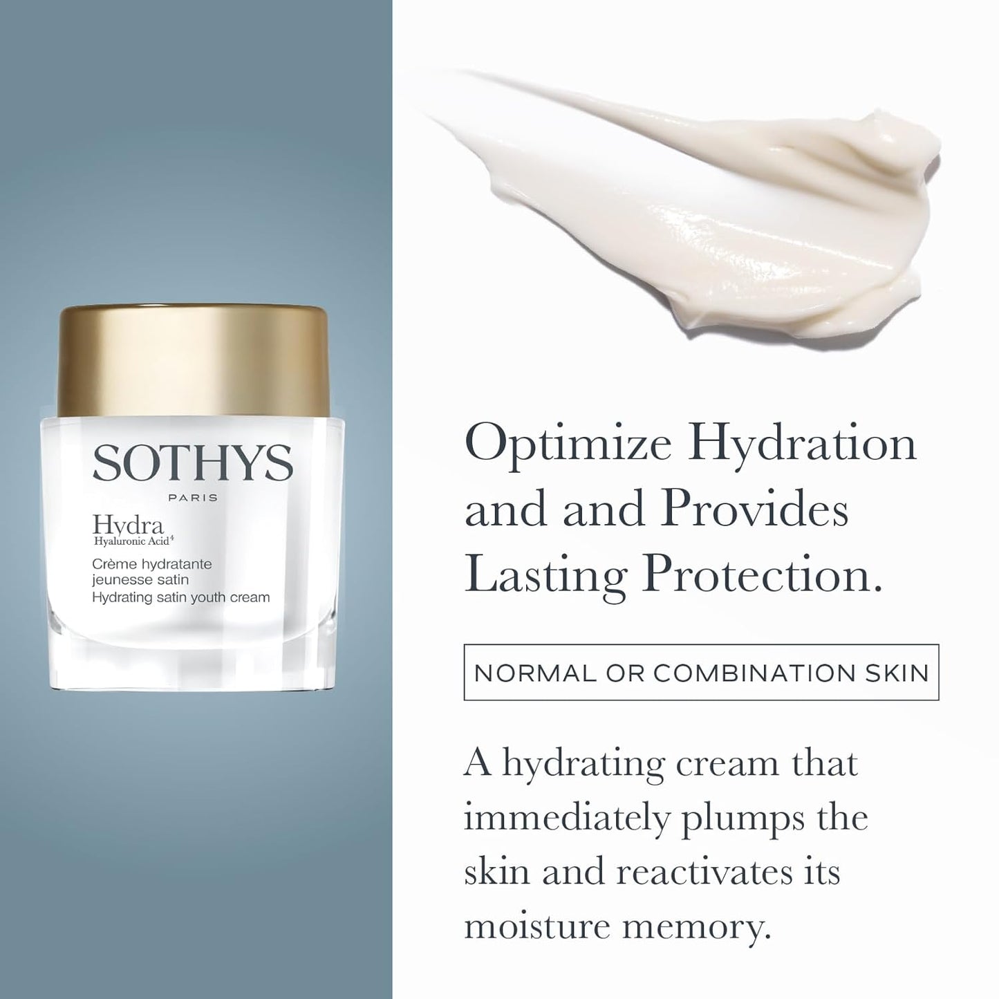 SOTHYS Hydrating Satin Youth Cream - Daily Face Moisturizer with Hyaluronic Acid for Youthful Skin