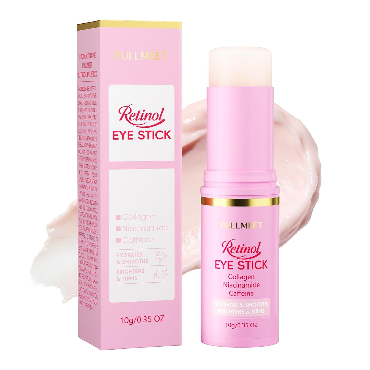 Skiennix Retinol & Caffeine Eye Balm - Smoothing Under Eye Treatment for Dark Circles & Puffiness | 0.35oz/10g