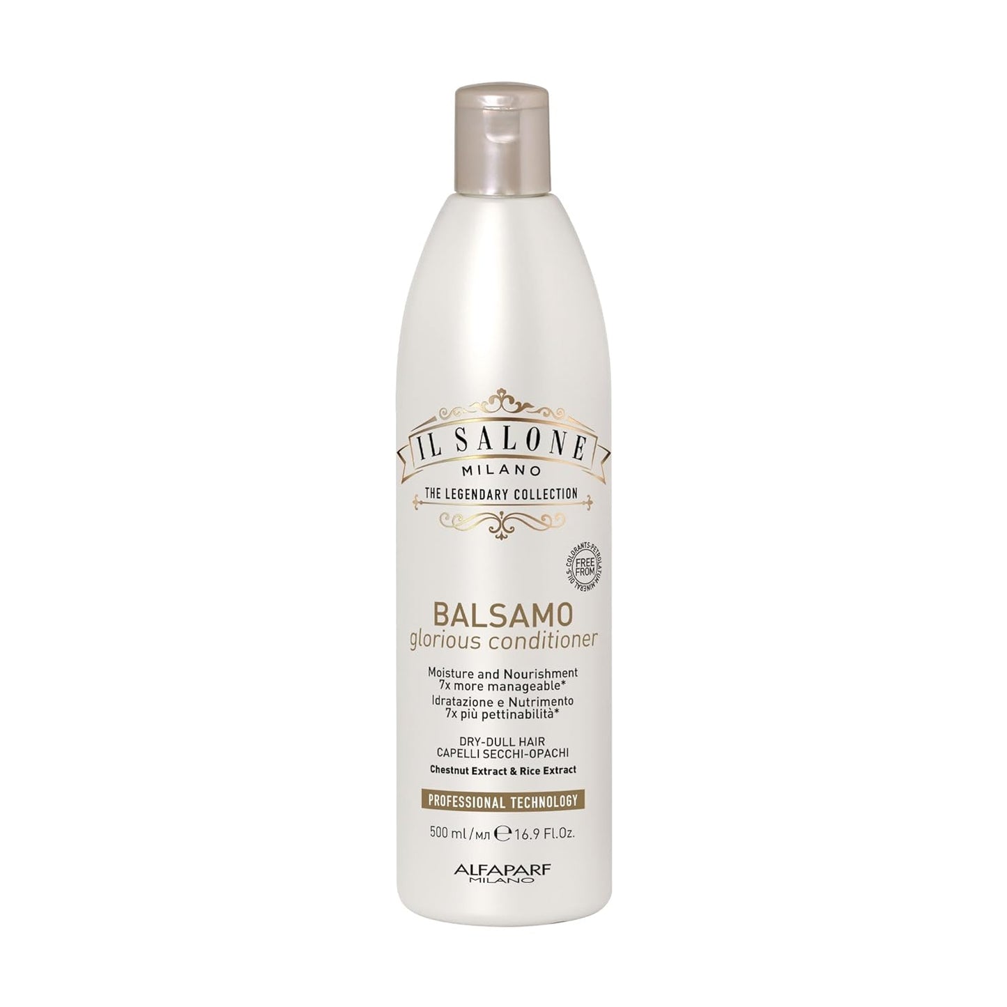 Il Salone Milano Glorious Moisturizing Conditioner - Hydrating Formula for Dry Hair - Adds Shine & Softness - Vegan | 16.9 oz / 500 ml