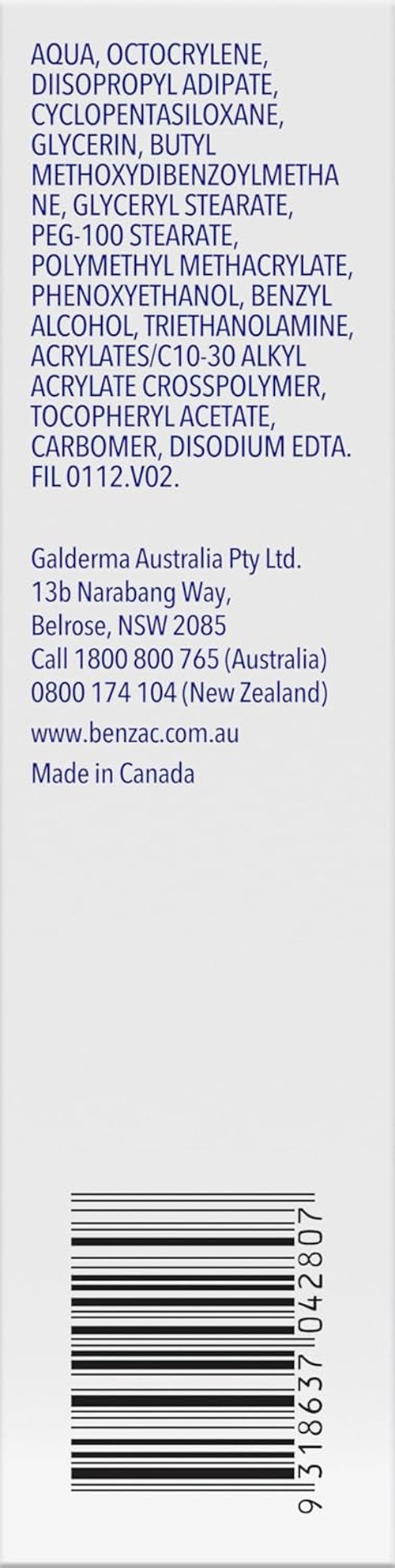 Benzac Daily Facial Moisturizer - Hydrating Formula for All Skin Types | 118ml