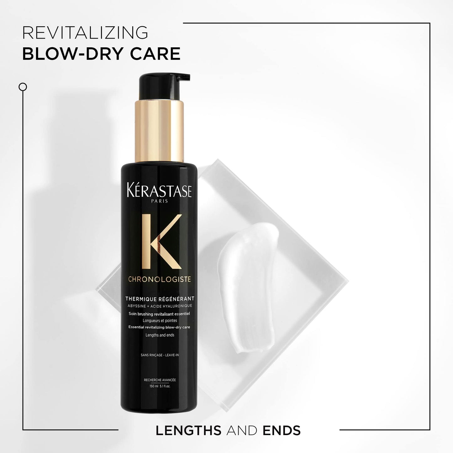 KÉRASTASE Chronologiste Thermique Régénérant Hair Serum, Heat Protectant, Prevents Breakage, Controls Frizz & Protects Against Humidity with Argan Oil for Dry, Fine & Brittle Hair, 5.1 Fl Oz