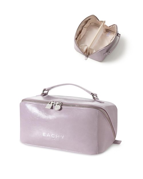 EACHY Travel Makeup Bag, Large Capacity Cosmetic Pouch with Zipper, Waterproof Toiletry bag for Women