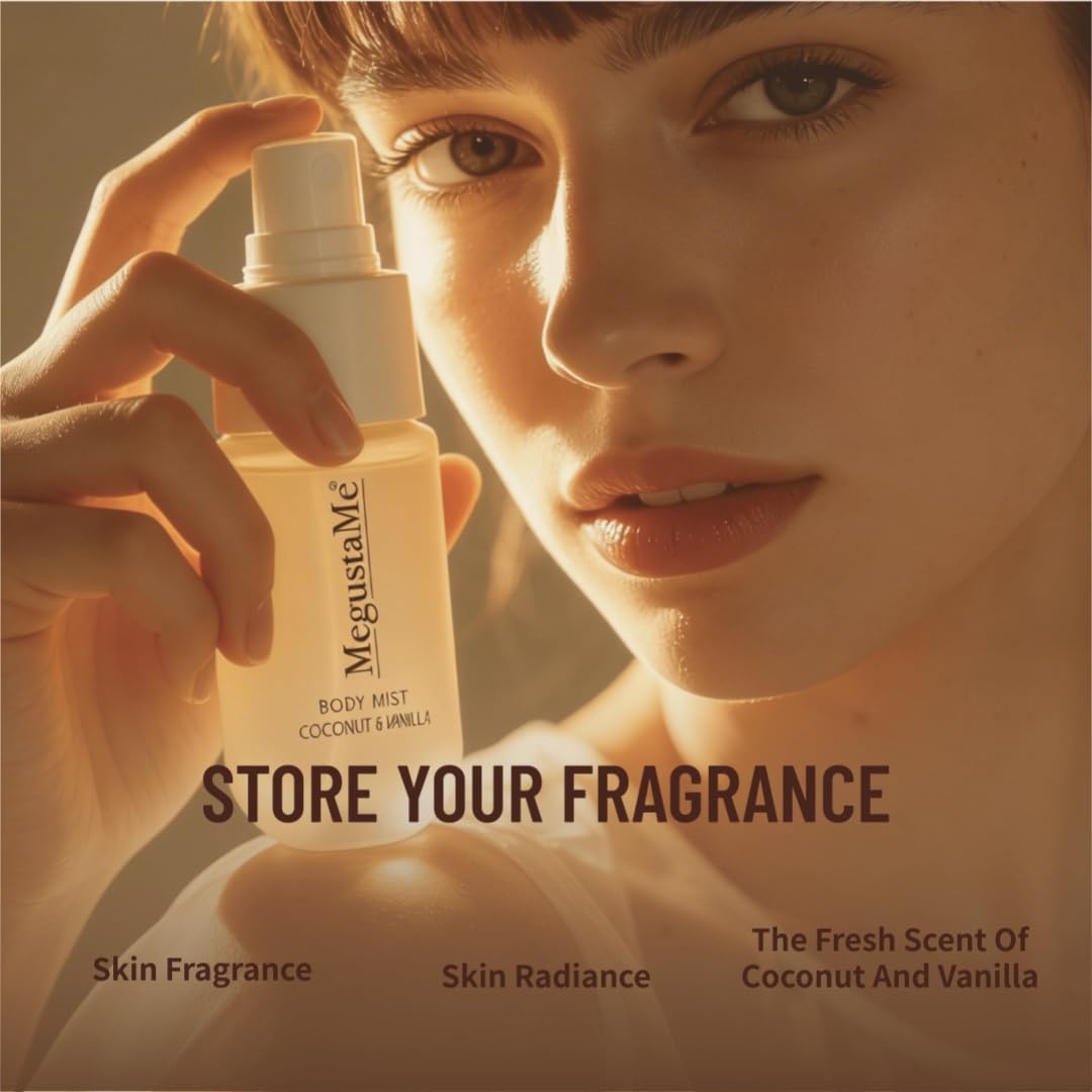 Skiennix Coconut Vanilla Body Spray - Paraben-Free & Phthalate-Free | Long-Lasting Fresh Scent | 3.38 Fl Oz (100ml)