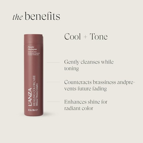 L'ANZA Healing Colorcare Purple Shampoo - Neutralizes Brass & Brightens Blondes | Sulfate-Free, Moisturizing