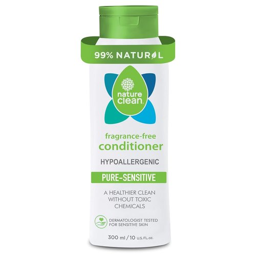 Nature Clean Unscented Hair Conditioner - Hypoallergenic & Sulfate-Free | Gentle for Sensitive Scalp, 10 oz