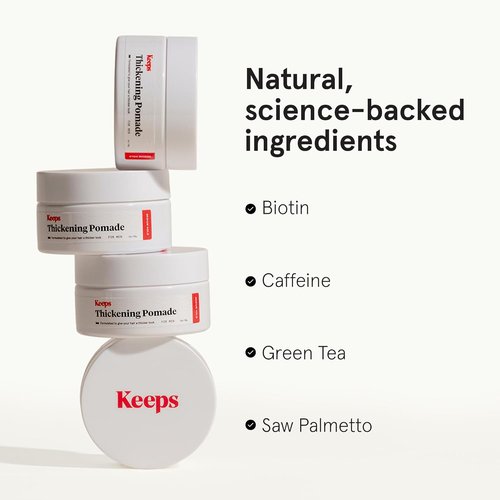 **Keeps Thickening Pomade for Men - Medium Hold Styling with Matte Finish - Travel Size 3 Oz**