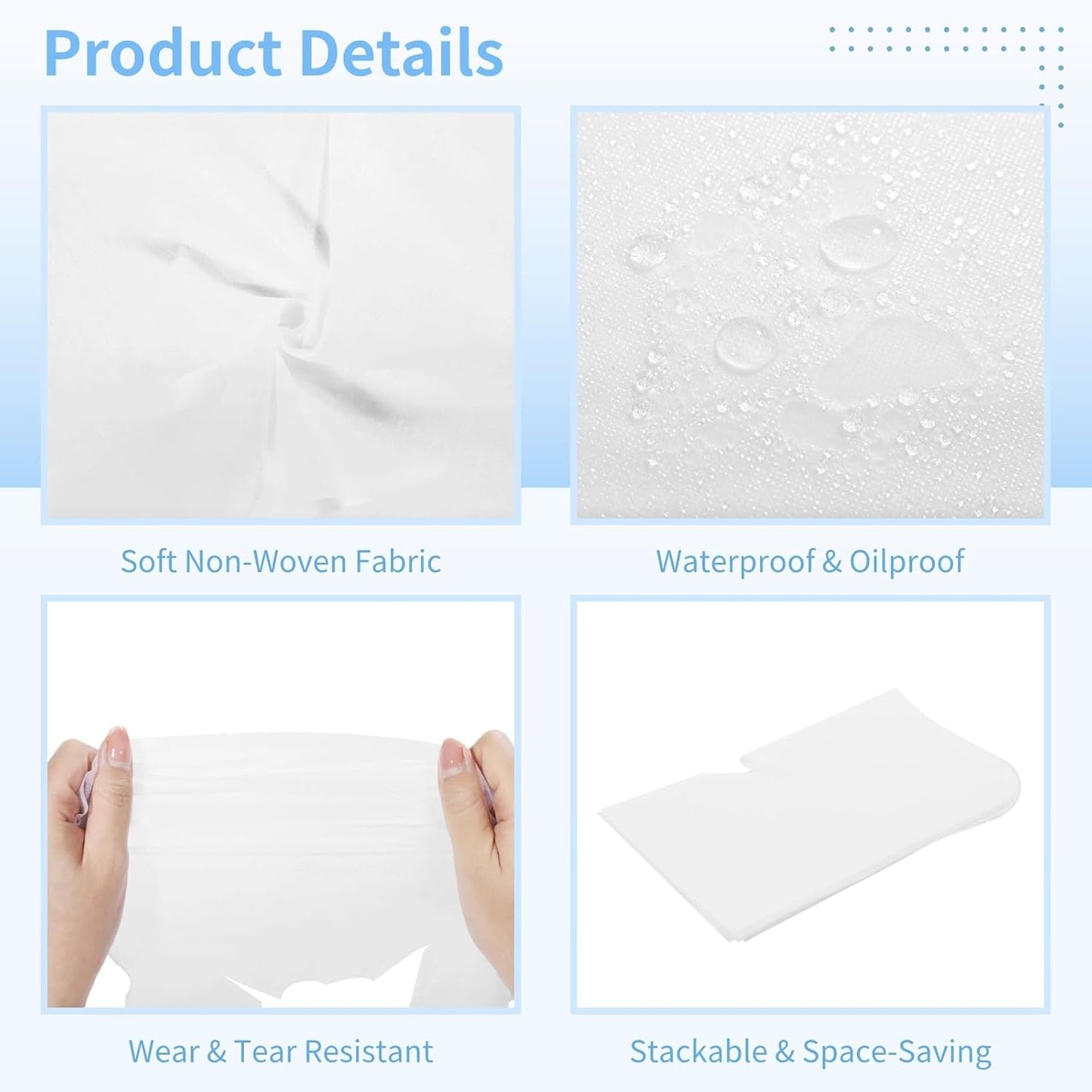 Skiennix Disposable Face Cradle Covers - 300PCS Massage Table Headrest Cushions for Salons
