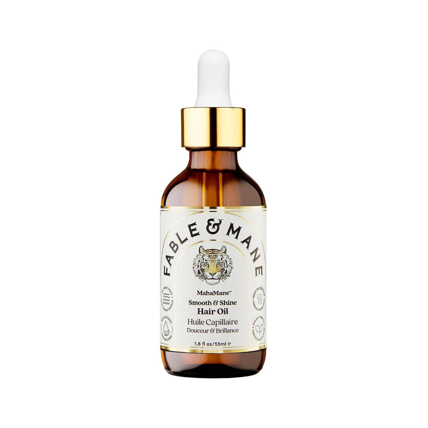Fable and Mane MahaMane Hair Serum - Smooth & Shine Protective Oil Treatment for Dry Hair | 1.8 FL Oz