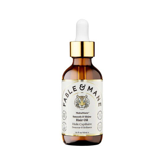 Fable and Mane MahaMane Hair Serum - Smooth & Shine Protective Oil Treatment for Dry Hair | 1.8 FL Oz