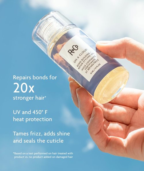 R+Co On a Cloud Bond Building Repair Oil - Lightweight Silicone-Free Hair Oil for Frizz Control & Shine | 1.4 Fl Oz